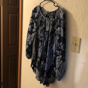 Chaps Navy with light blue and white flowers